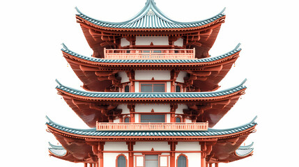 Png japanese temple architecture building. Chinese Pagoda. Illustration