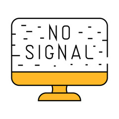 connection lost signal line icon vector. connection lost signal sign. isolated symbol illustration