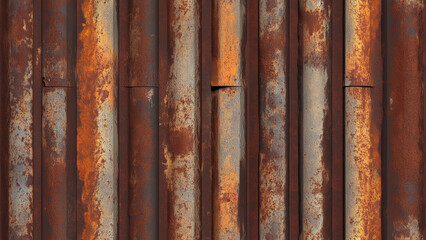 Obraz premium Realistic Rusty Corrugated Steel with a Chilling Atmosphere
