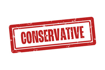 Conservative . A red stamp isolated on white background. © lhphotos