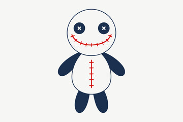 Detailed Smiling Voodoo Doll Illustration
