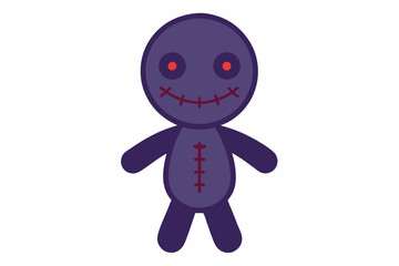 Detailed Smiling Voodoo Doll Illustration