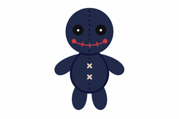 Detailed Smiling Voodoo Doll Illustration