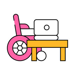 disabled remote job line icon vector. disabled remote job sign. isolated symbol illustration