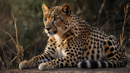 Fototapeta premium Cheetah Illustrated Collection Set generative ai