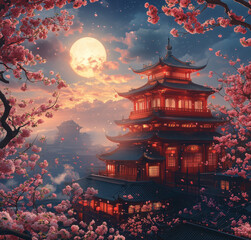 Fototapeta premium full moon night