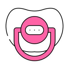 baby nipple with thermometer line icon vector. baby nipple with thermometer sign. isolated symbol illustration