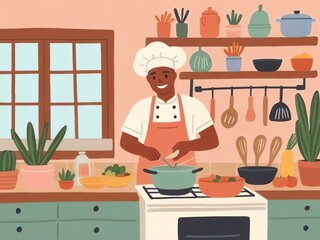 Chef Cooking in the Kitchen