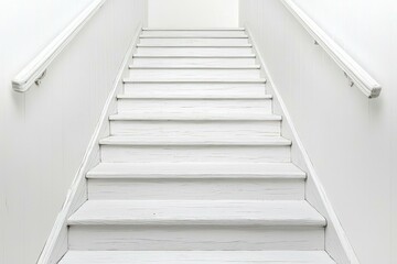 Minimalist Plain White Stairs in Open Space with No Railing  Contemporary Architecture Design
