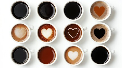 Artfully Crafted Coffee Cups Showcasing Creative Heart Designs