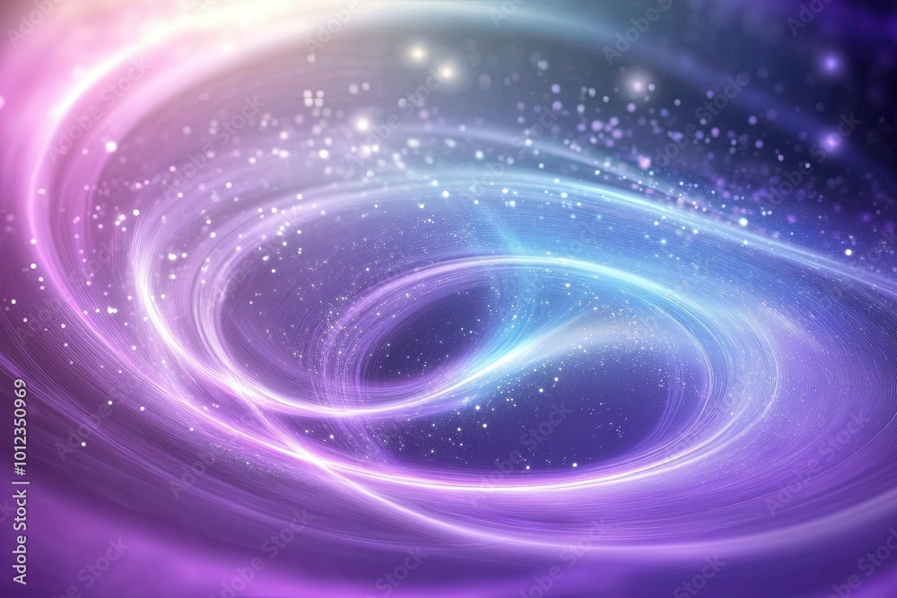 Poster Vibrant Display of Swirling Cosmic Patterns Representing Modern Quantum Concepts in Space
