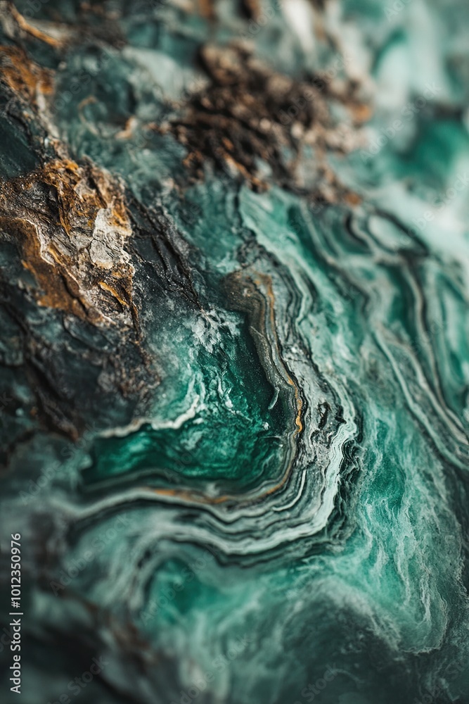 Poster Luxurious Jade Texture With Intricate Swirling Patterns and Subtle Variations in Tone