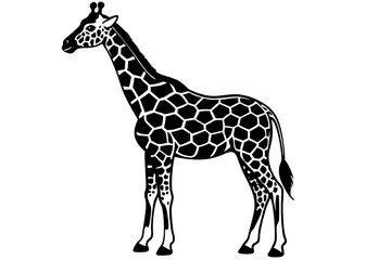 Naklejka premium Animal Giraffe Sublimation Designs - Vector, Cartoon, Clipart, Line Art for Graphics & Print, Animal giraffe sublimation, vector, cartoon, and clipart for digital graphics and print use