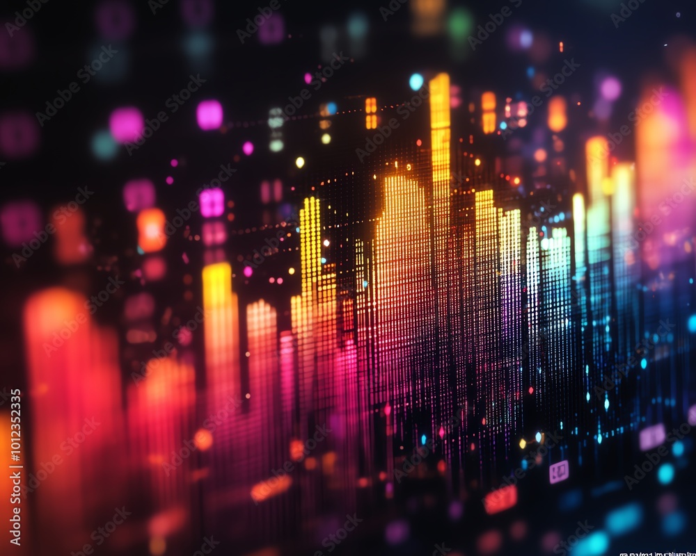 Aufkleber bright and colorful bar charts with fluctuating values for stock market investment analysis or vibra