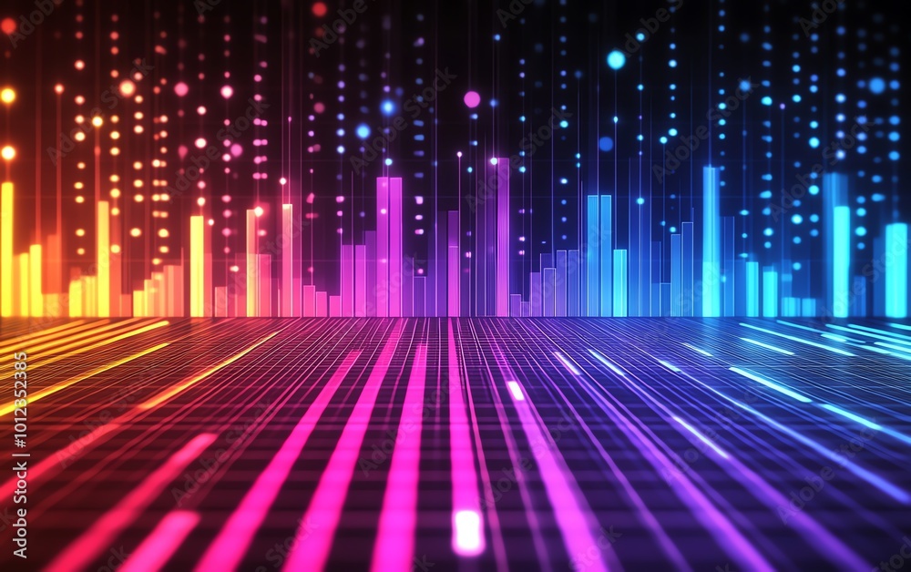Aufkleber bright and colorful bar charts with fluctuating values for stock market investment analysis or vibra