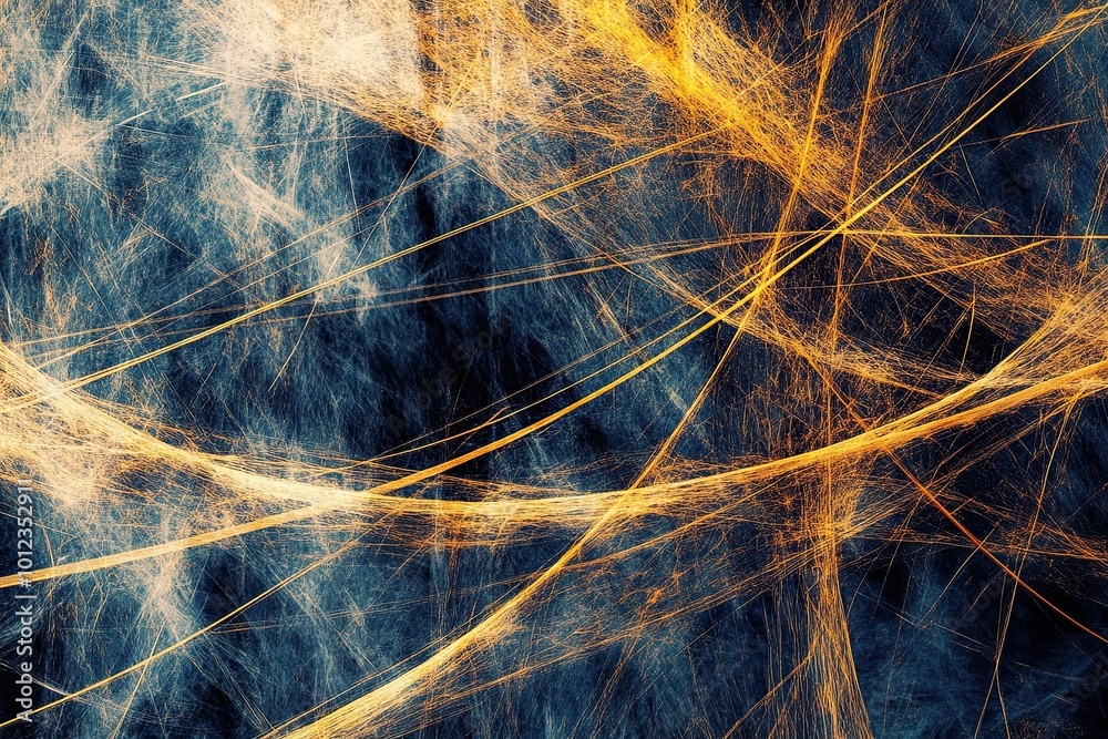 Poster Exploring Quantum Entanglement Through Abstract Art Depicting Complex Scientific Concepts