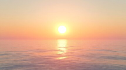 A soft, glowing sunset over the ocean background with a clear sky for text