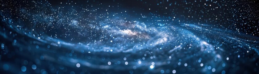 Naklejka premium Starry night sky with dynamic stars, natural and expansive, Nature, Cool tones, Photograph, Astronomical beauty