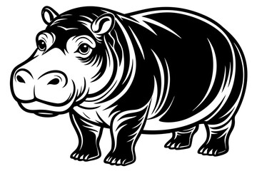 Fototapeta premium Animal Hippo Sublimation Designs: Vector Illustrations, Cartoons, Clipart, Line Art, Hippo sublimation designs: vector, clipart, cartoons, and line art for digital products and prints.