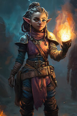 Obraz premium Painting of a femal gnome cleric