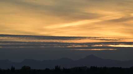 sunset over the mountains