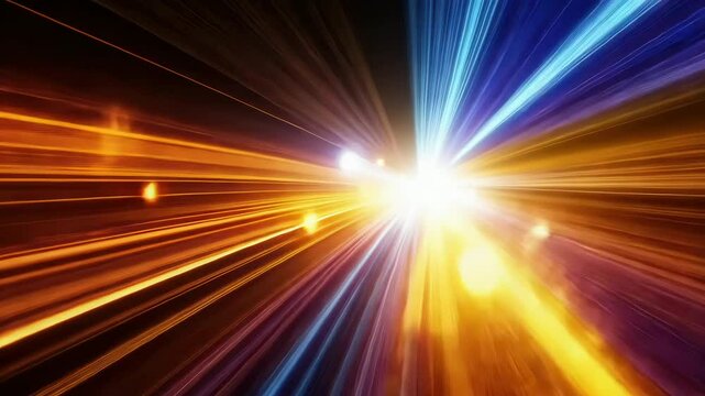 Dynamic Abstract Background With Vibrant Light Beams Radiating From A Central Point Of Light