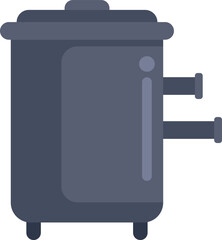 Simple flat illustration of a water heater boiler heating home system