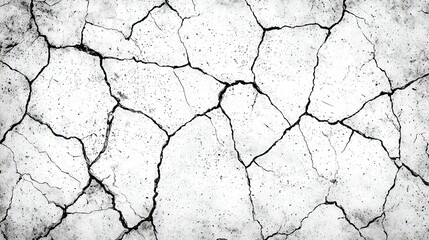 Symmetrical Cracked Concrete Texture in Monochrome  Intricate Rough Surface Pattern