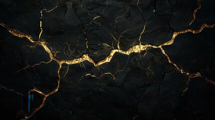 Stunning Pure Gold Veins in Dark Stone A Geological Treasure for Nature Lovers