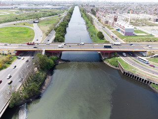 Naklejka premium Lago Lugano, puente olímpico, Buenos Aires, Argentina.-