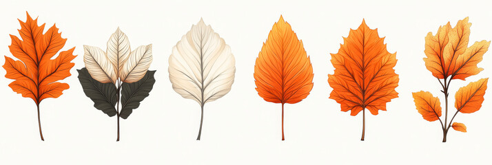 Fototapeta premium Collection of autumn leaves in various colors