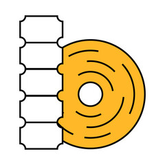 thermal label line icon vector. thermal label sign. isolated symbol illustration