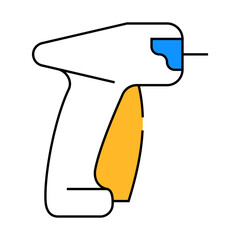 tag needle gun line icon vector. tag needle gun sign. isolated symbol illustration