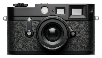 PNG Black rangefinder camera black white background electronics.