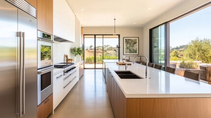 Modern Kitchen with a View