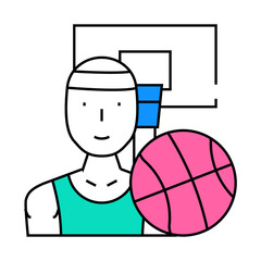 Fototapeta premium basketball sport line icon vector. basketball sport sign. isolated symbol illustration