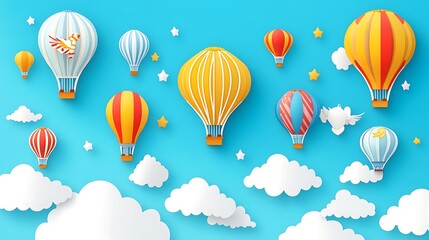 Balloons floating gracefully, painting the sky in vivid hues