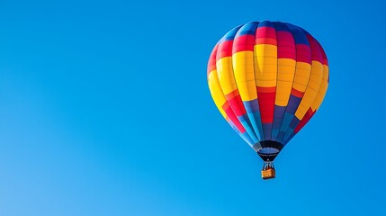 Naklejka premium A vibrant, colorful hot air balloon festival with a clear area for text