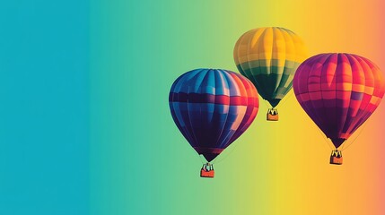 Fototapeta premium A vibrant, colorful hot air balloon festival with a clear area for text