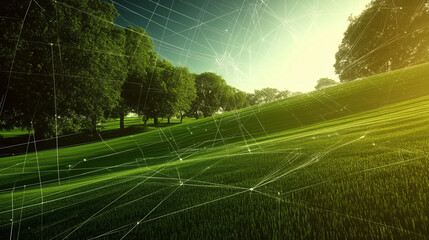 Abstract green farming business technology background
