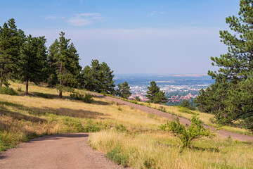 overlooking city of boulder colorado from chautauqua trailhead