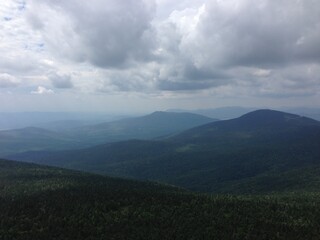 clouds over the mountains in Vermont