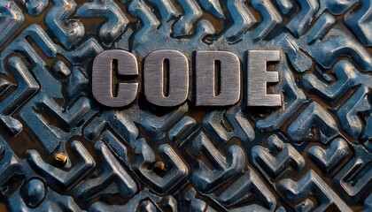 Code Engraved on Stylish Metal Background