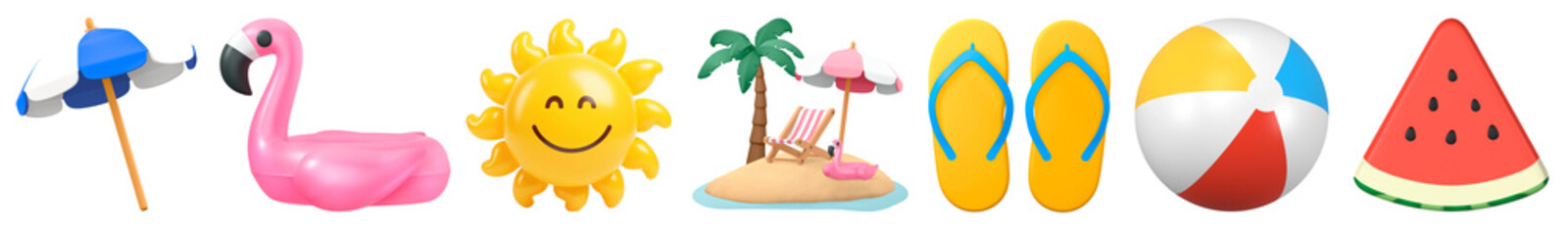 3D summer png cut out element set © Rawpixel.com