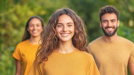 Obraz premium Group of friends smiling outdoors