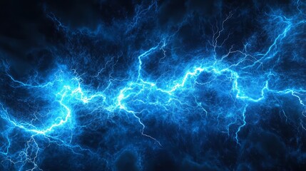 Lightning strike backgrounds. Powerful blue lightning bolt striking on dark background through the center of the screen. Bright electric zap blast