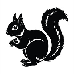 Squirrel silhouette vector