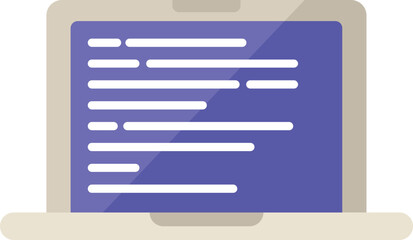 Laptop displaying lines of programming code on its screen, representing software development and coding concepts