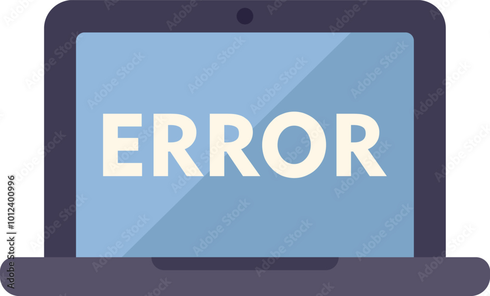 Poster laptop computer is showing an error message on its screen