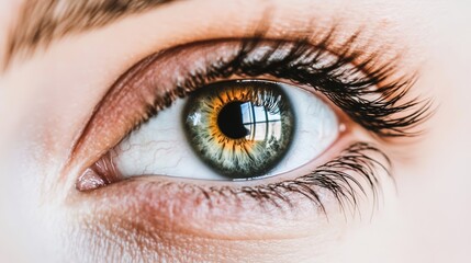 An artistic representation of an eye containing a planet inside, symbolizing the connection between vision and the universe. The detailed illustration showcases the intricate patterns of the eye, 